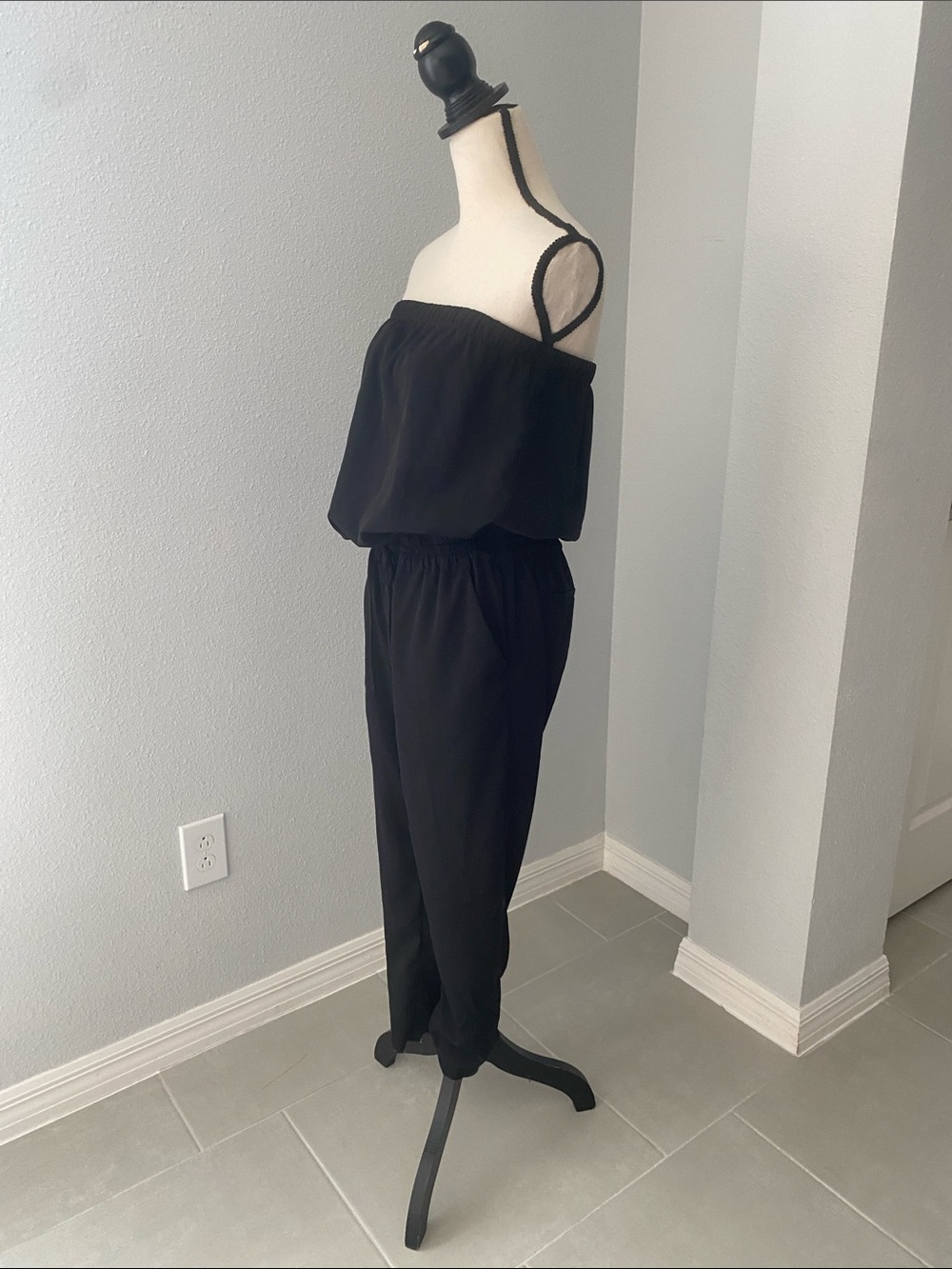 EXPRESS Women Summer Casual Black Strapless Jumpsuit | M - Picture 9 of 13